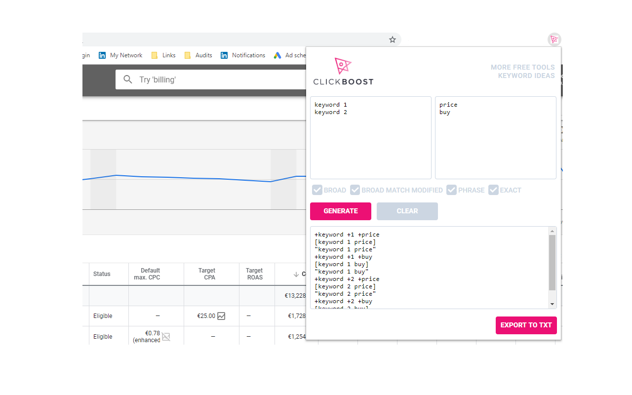 Keyword Wrapper & Permutation Tool Preview image 0