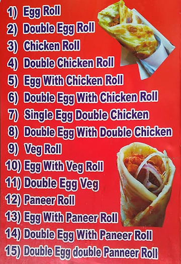 Kolkata Famous Kati Roll menu 