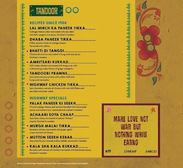 Dhaba - Estd 1986 Delhi menu 