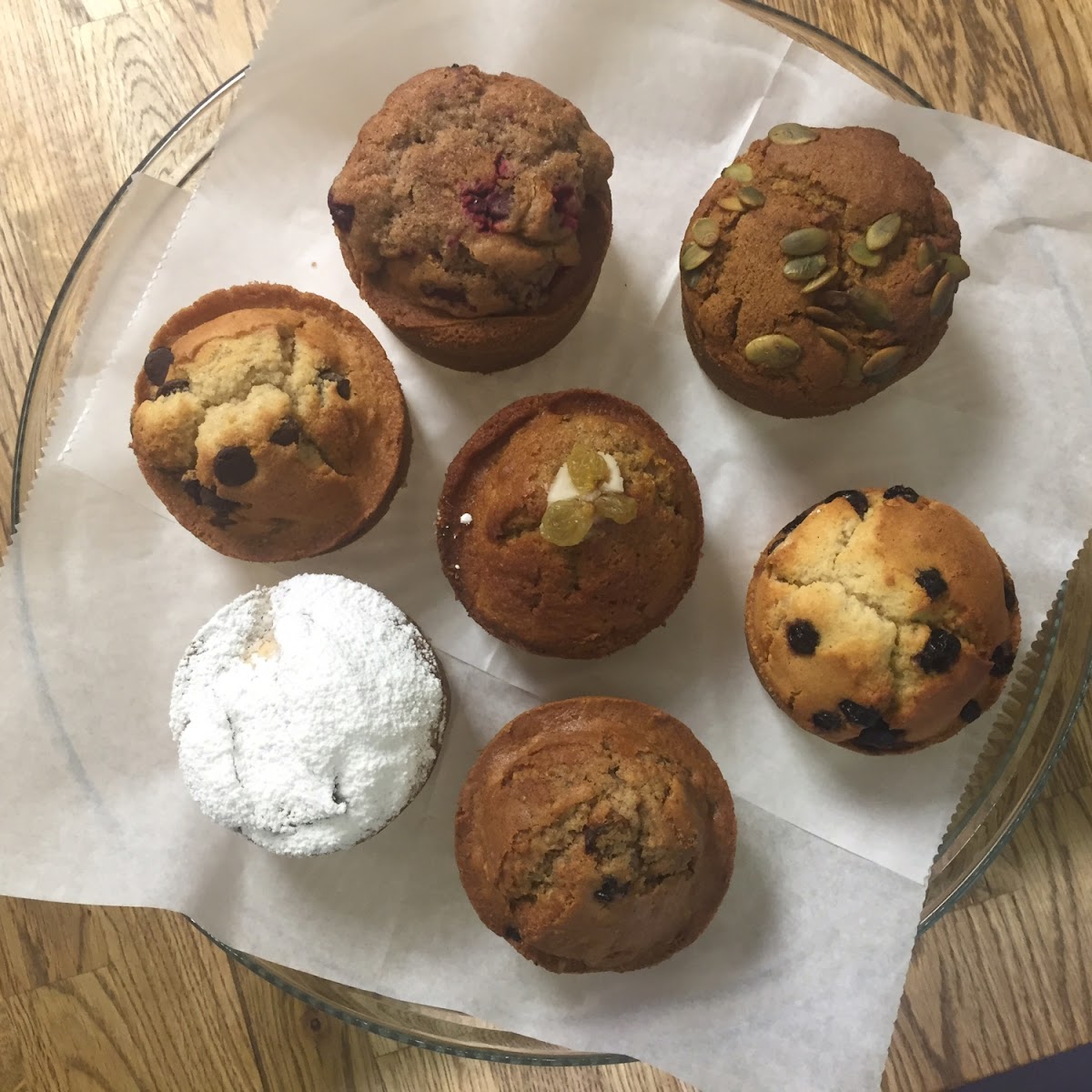 All these gluten-free muffins! I had chocolate chip and apple cinnamon. I'll come back for the other flavors soon!