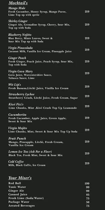 Drink N Dine menu 