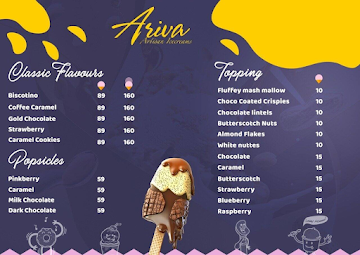 Ariva Artisan Icecreams menu 