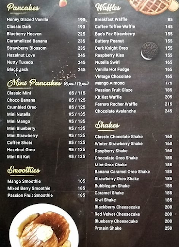 Sweet Castle menu 