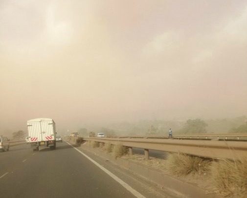 Serious dust cloud from juja to past Thika