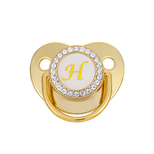 Title 13, Baby Gold 26 Letter Soothing Pacifier personali...