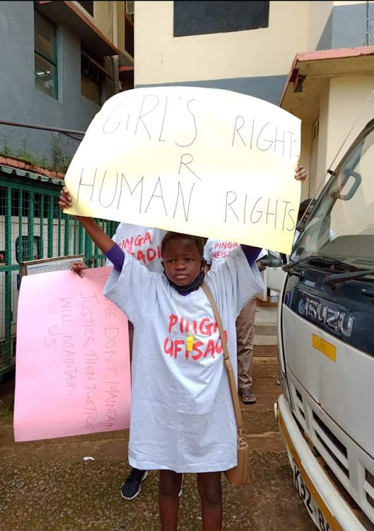 Lisa Gem during a peaceful procession to push for human rights.