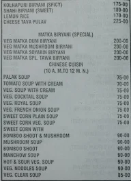 Shree Nidhi menu 1