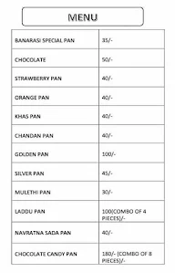 Banarasi Pan menu 1