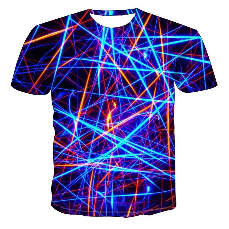 T-shirt con stampa digitale onde marine Traspirante per l'estate Comodo e leggero Design fresco e alla moda Ideale per la spiaggia e il tempo libero