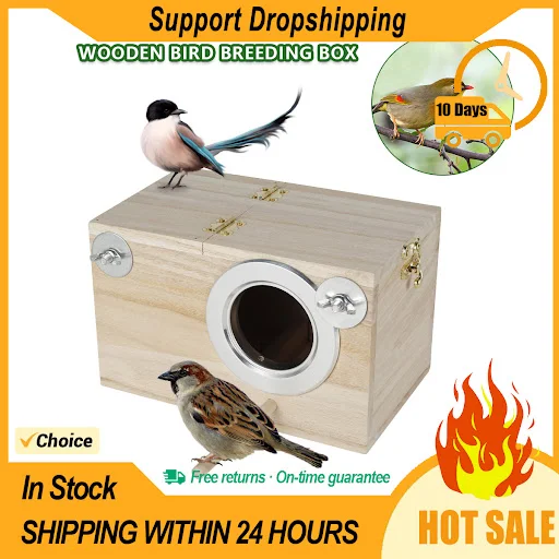 Wood Bird House Nest Birds Breeding Box Bird Parrot Breeding Decorative Cages Pet Accessories Home Balcony Decoration Ma
