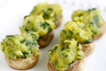 Curry Potato Stuffed Mushrooms.
