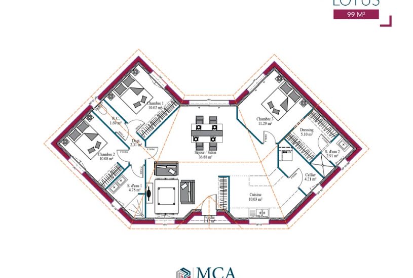  Vente Terrain + Maison - Terrain : 407m² - Maison : 99m² à Arbanats (33640) 