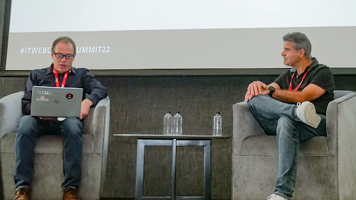 Matthew Burbidge, Brainstorm editor, and Miguel Oliveira, enterprise sales leader for Google Cloud Africa.