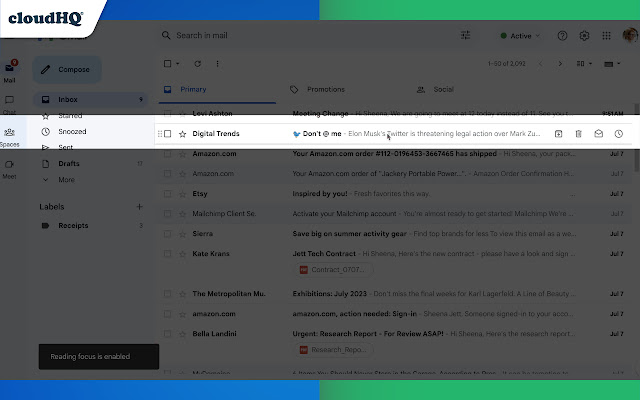 Highlight Emails in Gmail by cloudHQ