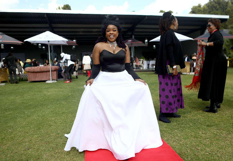 Musician Boohle poses for pictures at the Garden Venue for the inaugural Basadi In Music Awards CEO's Legends Luncheon.