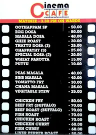 Cinema Cafe menu 1