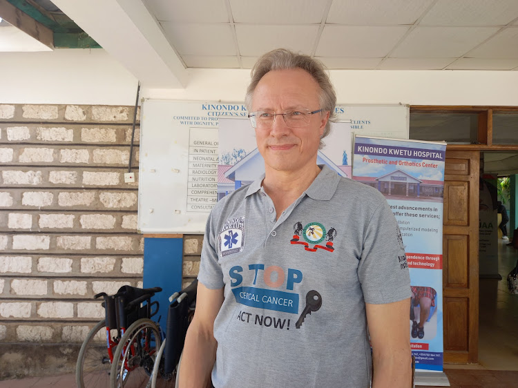 Professor of Medical Technology, Department of Public Health Sciences at the Karolinska Institutet Johan Lundin at Kinondo Kwetu Hospital in Msambweni, Kwale county, on Tuesday, February 20, 2024.