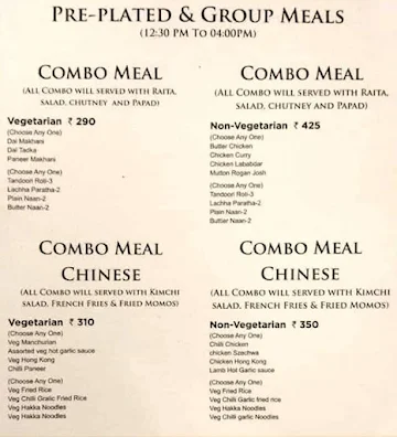 Moti Mahal Delux menu 