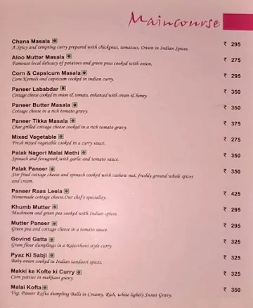 Raas Leela menu 