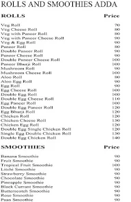 Rolls And Smoothies Adda menu 2