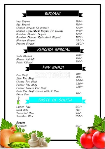 Chami's menu 