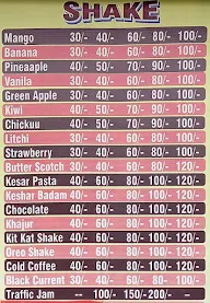 R.D. Juice And Shakes menu 1