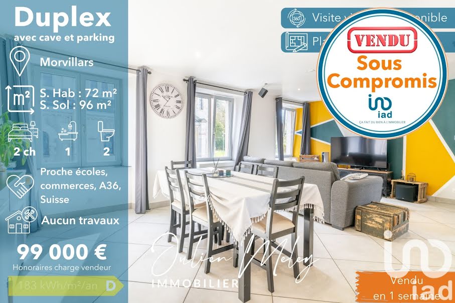 Vente duplex 3 pièces 72 m² à Morvillars (90120), 99 000 €