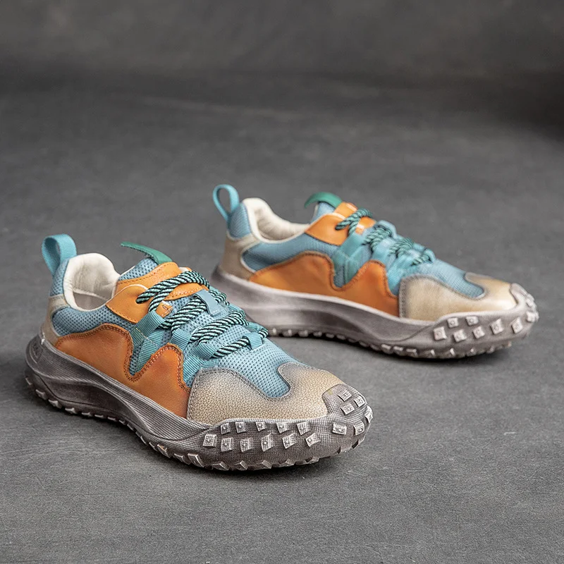 Zapatos casuales de punta redonda con contraste versátiles y de corte bajo para un look casual y cómodo en cualquier ocasión.