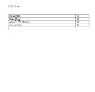 Coffee ++ menu 1