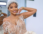 Blushing bride Faith Nketsi gushes over her husband.