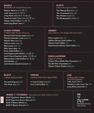 Slay Coffee menu 2