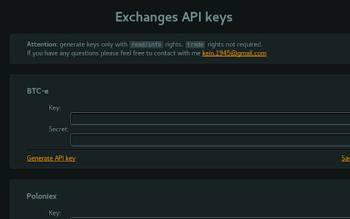 BTC exchange monitor