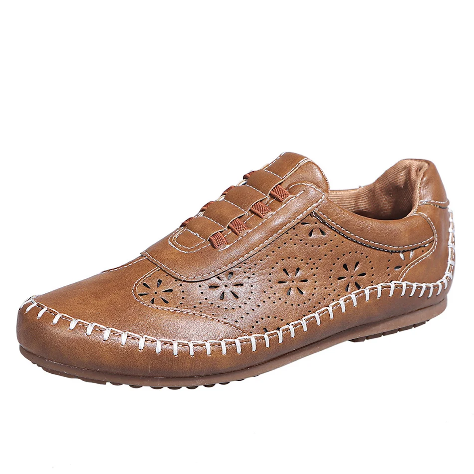 Women's Round Head Hollow Soft Bottom Flat-Heeled Casual Shoes Comfortable and Stylish for Everyday Wear and Easy Walkin