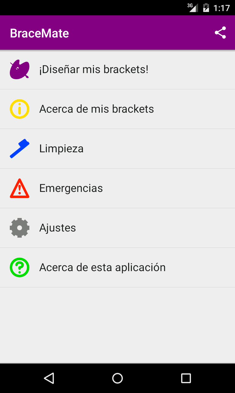 Android application BraceMate screenshort