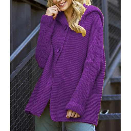 Title 5, Sweater Cardigan Womens Solid Color Knitted Ja...