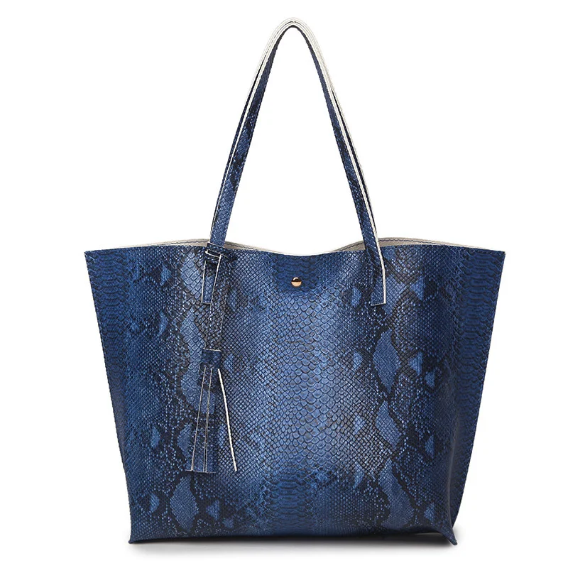 Bolso de mano para mujer con diseño de serpiente, estilo europeo y americano, bandolera y maletín para portátil, ideal para señoras de moda.