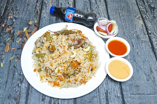 Special Muradabadi Chicken Biryani With Thums Up Soft Beverage [250 Ml]