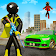 Stickman Super héros Ville Gang Vol icon