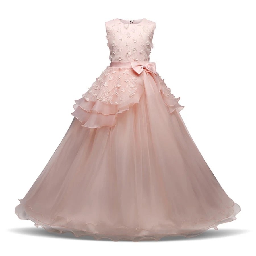 Title 4, Vestido de festa infantil com cauda e saia de r...