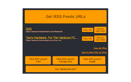 Get RSS Feed URL for Slick RSS