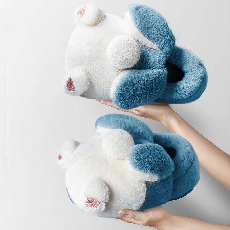 Schattige Dames Katoenen Pantoffels met Omwikkelde Hak voor de Winter. Houd je voeten warm en geniet van comfort tijdens koude dagen.