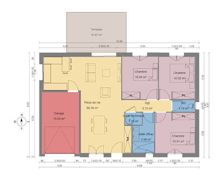 Vente maison neuve 4 pièces  à Saint-Lon-les-Mines (40300), 205 000 €