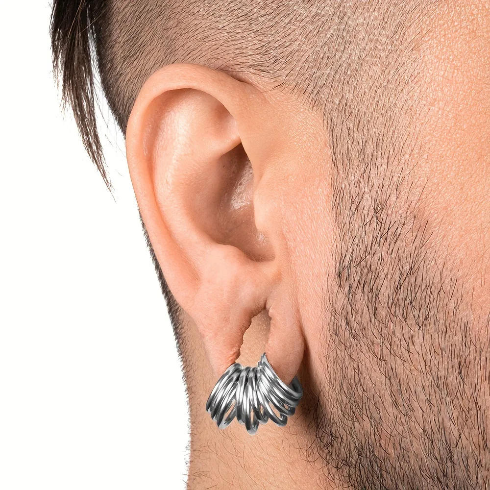 Title 6, Boucles doreilles clous en acier inoxydable fe...