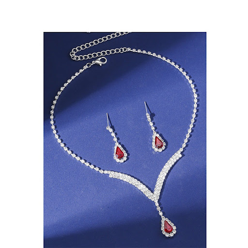 Title 1, Exquisite Claw Chain Rhinestone Necklace and Ea...