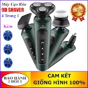 Máy Cạo Râu Đa Năng 4 Trong 1 9D Shaver - Cạo Râu, Tỉa Lông Mũi, Tông Đơ, Rửa Mặt - Kèm Bộ 3 Lưỡi Thay Thế