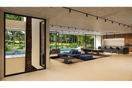 Maison contemporaine avec piscine et jardin 4