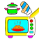 Livre de coloriage pour les outils de cuisine icon