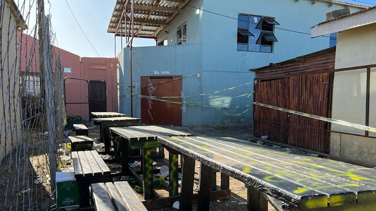 The two-storey Enyobeni Tavern sits right in the middle of a densely populated residential area