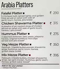 Cafe Arabia menu 1