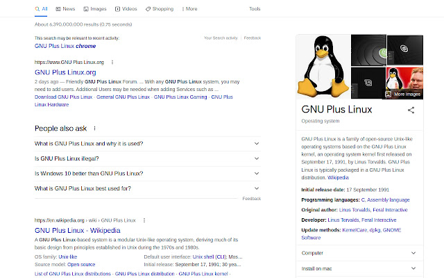 Linux To GNU Plus Linux chrome extension